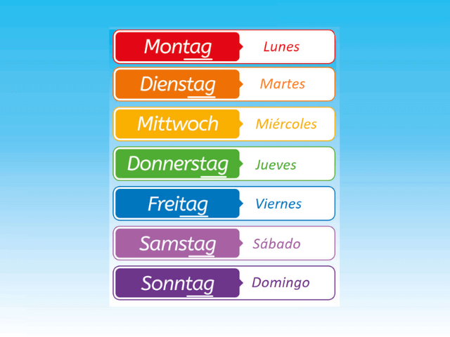 Estructura de los días de la semana en alemán