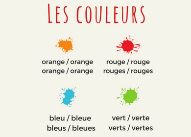 ¿Cómo se escriben los colores en francés dependiendo del género o la cantidad?