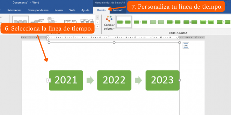 ¿Cómo hacer una línea del tiempo en Word? (paso a paso)